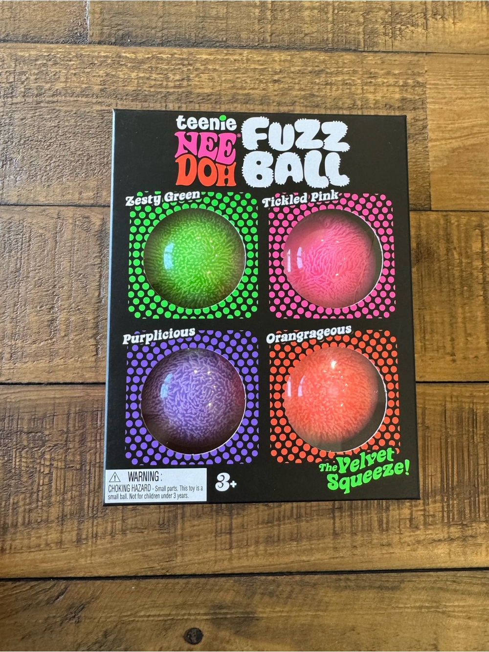 Teenie NeeDoh Fuzz Ball 4-pack Pack ~ the Velvet Squeeze